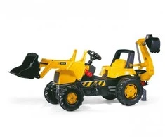 Rolly Toys 812004 Rolly Junior JCB traktorius su kaušu ir priekaba