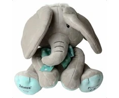 Madej Peek-a-boo dramblys interaktyvus talismanas, smėlio ir mėtų, 24 cm
