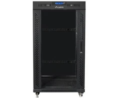 Lanberg grindų pastatoma rack spintelė 19" 22U 600x600 juoda stiklinės durys LCD V2