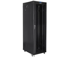 LANBERG laisvai pastatomas stelažas 19 colių spintelė 42U 800x800 stiklinių durų LCD butas juodas