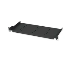 Techly 360882 lentyna 1U 150mm stelažas 19, 2 tvirtinimo taškai, perforuota, Juoda