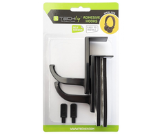 Intracom TECHLY Universal Adhesive Headphone Holder skirta Monitorius and Desk Juodas 2pcs