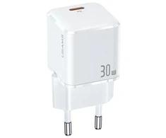 USAMS Laidinis įkroviklis 1xUSB-C T45 mini 30W (only head) PD3.0 Fast Charging baltos spalvos CC148TC02 (US-CC148)