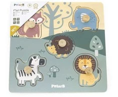 Viga Toys Mediniai įterpiami dėlionės gyvūnai Viga