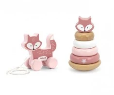 Viga Toys Viga Mediniai Žaislai: Lisekas Piramidė ir Traukiamas Lisekas