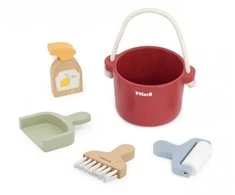 Viga Toys VIGA PolarB medinis valymo rinkinys "Little Cleaner" kibiras