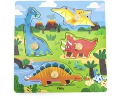 Viga 44596 Dėlionė su rankenėlėmis - Dinozaurai