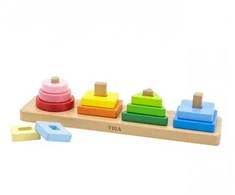 Viga Toys VIGA medinė geometrinė rūšiavimo dėlionė