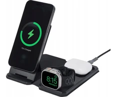 Urban Armor Gear UAG 3in1 kelioninis įkroviklis 15W, suderinamas su „MagSafe“, laidai, kištukai ir organizatorius pridedami (juoda)
