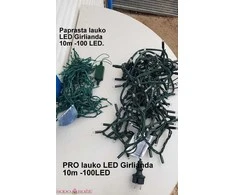Polamp LED varveklių girlianda (5m) JUODU LAIDU, šiltai baltos spalvos