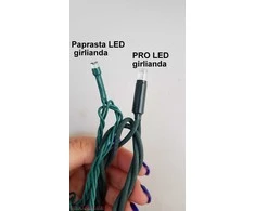 Polamp Profesionali LED lempučių girlianda 10m (5+5) juodu laidu, šaltai baltos spalvos