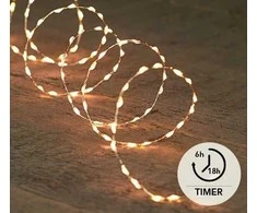 Vielinė LED lempučių girlianda sidabrine viela 300LED/5m