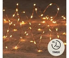 Vielinė LED lempučių girlianda vario spalvos viela 200LED/10m