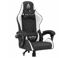 Alpha Gaming Žaidimų kėdė, pasukama biuro žaidimų kėdė KEVLAR Baltas
