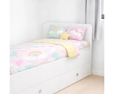 Atbmeble Vaikiška lovytė SMART 4in1 su komoda ir vystymo stalu 120x60 cm / 170x60 cm Balta