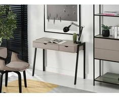 Elegantiškas rašomasis stalas su stalčiais 100 cm smėlio spalvos ir juodos spalvos LUND