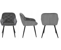 Exito Design Šiuolaikinė pilka "velvet" svetainės kėdė Loren