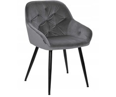 Exito Design Šiuolaikinė pilka "velvet" svetainės kėdė Loren