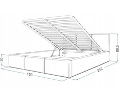 FDM Minkšta lova 140x200 su metaliniu rėmu ir AMBER čiužiniu