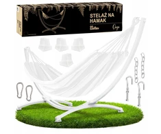 Go garden Metalinis baltas hamako stovas 300 cm – tvirtas stovas hamakui iki 220 kg