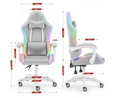 Hells Chair Žaidimų kėdė biuro pasukama Hell's kėdė HC-1000 LED RGB audinys
