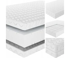Kietas čiužinys 140x200 SENPURO PURE COMFORT H3/H4 – dvipusis, 7 zonų su nuimamu užvalkalu