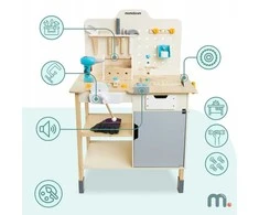 Mamabrum Didelės medinės dirbtuvės su įrankiais – meistro rinkinys, 74 vnt.
