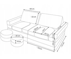 Minkšta modulinė sofa vaikų kambariui