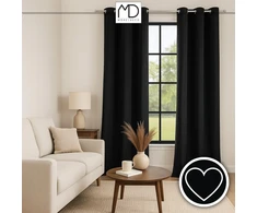Moredeco Aksominė užuolaida Velvet 140 × 250 cm – juoda/smėlio/grafito/mėlyna/žalia spalva, blackout, su žiedais 1 vnt.