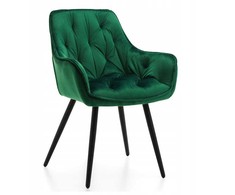 New Home Minkšta Dygsniuota Kėdė Svetainei Valgomajam VELVET Žalias SIENA