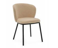 New Home MINKŠTA KĖDĖ SVETAINEI GLAMOUR AUDINIO BOUCLE TEDDY BEIGE BARI