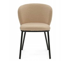 New Home MINKŠTA KĖDĖ SVETAINEI GLAMOUR AUDINIO BOUCLE TEDDY BEIGE BARI