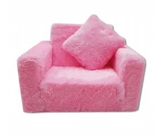 Odol Plush Vaikiškas Fotelis Išlankstomas Pliušinis Rožinis 50x40 cm
