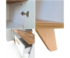 Rašomasis stalas Oslo 138 x 50 x 75 cm, baltas, 3 stalčiai, 1 durelės, skandinaviško stiliaus