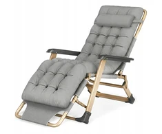 Sulankstomas sodo gultas su pagalve LAZYhome – reguliuojamas, plieno rėmas, 178 cm