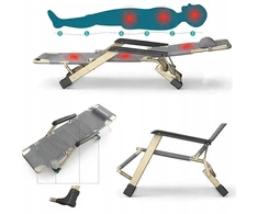 Sulankstomas sodo gultas su pagalve LAZYhome – reguliuojamas, plieno rėmas, 178 cm