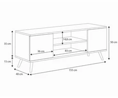 TV staliukas TV spintelė FOCUS, TV stovas, komoda, 155 cm