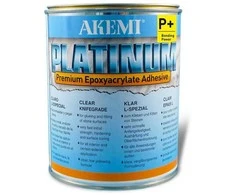 Akemi Platinum P+ tiršti, skaidrūs epoksidiniai akrilato klijai