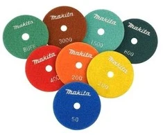 Makita Deimantiniai poliravimo diskai 100 mm, komplektas: G50, G100, G200, G400, G800, G1500, G3000 ir poliravimas D-15805