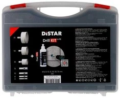 Distar DrillKIT 7vnt. 6-70mm karūnėlių + CoolGEL komplektas dėžutėje šlapiam plytelių gręžimui