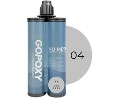 GoPoxy Epoxy 04 - Mid Pilkas dvikomponentis plytelių tarpų glaistas 400 ml kartridžas