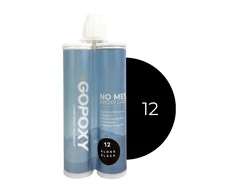 GoPoxy Epoxy 12 - Gloss Juodas dvikomponentis plytelių tarpų glaistas 400 ml kartridžas