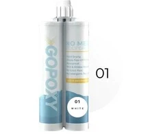 GoPoxy Poly 01 Baltas - dvikomponentis plytelių tarpų glaistas, 400 ml kartridžas