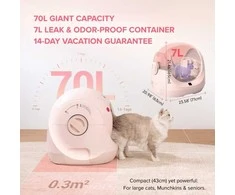 CATLINK BayMax Scooper SE Rožinis savaime išsivalantis automatinis išmanus kačių tualetas su APP