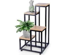 4 pakopų metalinis gėlių stovas, 69 cm