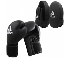 ADIDAS bokso rinkinio pirštinės 12 oz Shields trenerio letenos