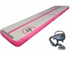Airtrack gimnastikos kilimėlis MASTER 400 x 100 x 20 cm rožinė-pilka