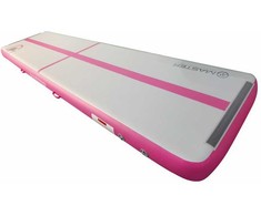 Airtrack gimnastikos kilimėlis MASTER 400 x 100 x 20 cm rožinė-pilka