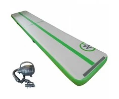 AirTrack pripučiamas gimnastikos kilimėlis MASTER 600 x 100 x 20 cm pilkai žalias