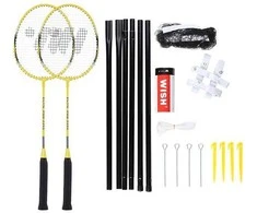 ALUMTEC 4466 GELTONAS BADMINTONO RINKINYS 2 Vnt. + langinės 3 Vnt.